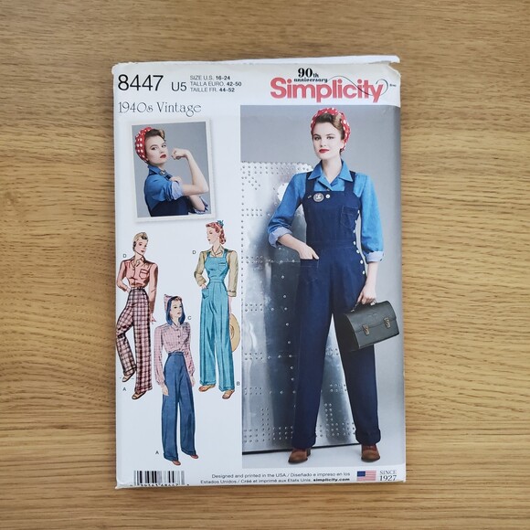 NEW Simplicity Vintage 1940's Pants & Overalls Sewing Pattern - Picture 1 of 5